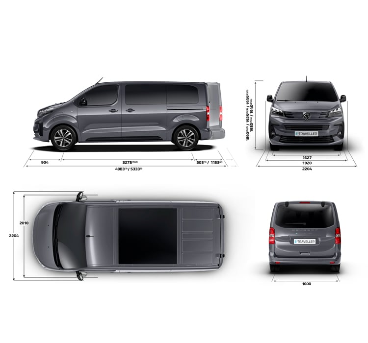 Nuovo PEUGEOT E-TRAVELLER dimendioni esterne